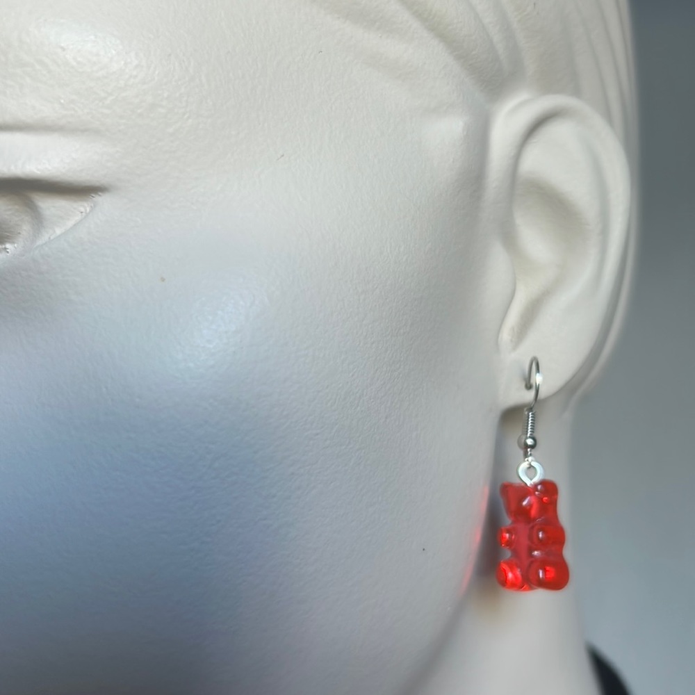 Red Gummy Bear Fashion Earrings - Picture 7 of 9